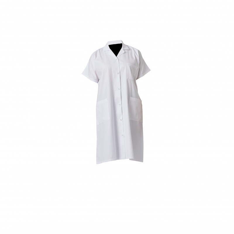 Blouse femme P/C blanc MC pressions