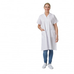 Blouse femme P/C blanc MC pressions