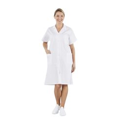 Blouse femme P/C blanc MC pressions